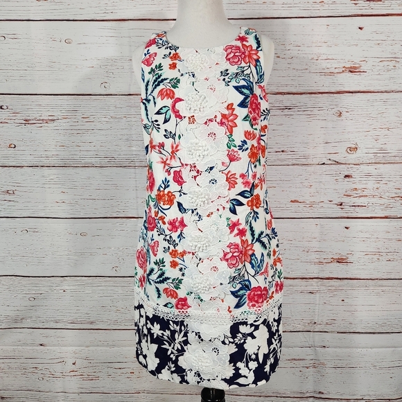 Eliza J Floral Sleeveless Shift Dress Size 8 - Picture 4 of 9
